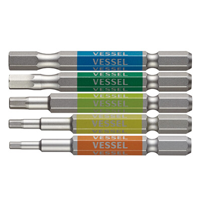 VESSEL GS5P ASSORTED HEX "GOSAI" BIT 5-PC SET